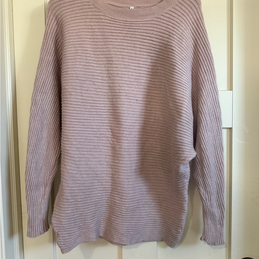 Women's Ribbed Knit Sweater - Pink